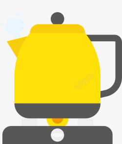 黄色水壶卡通风格素材