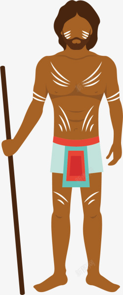 古代男士无脸原始人矢量图高清图片