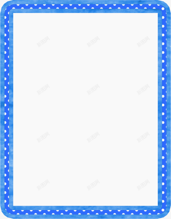 蓝色小点点圆角相框png免抠素材_新图网 https://ixintu.com 圆角 点点 蓝色