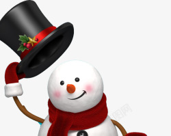 梅花装饰元素圣诞节脱帽礼圣诞雪人高清图片