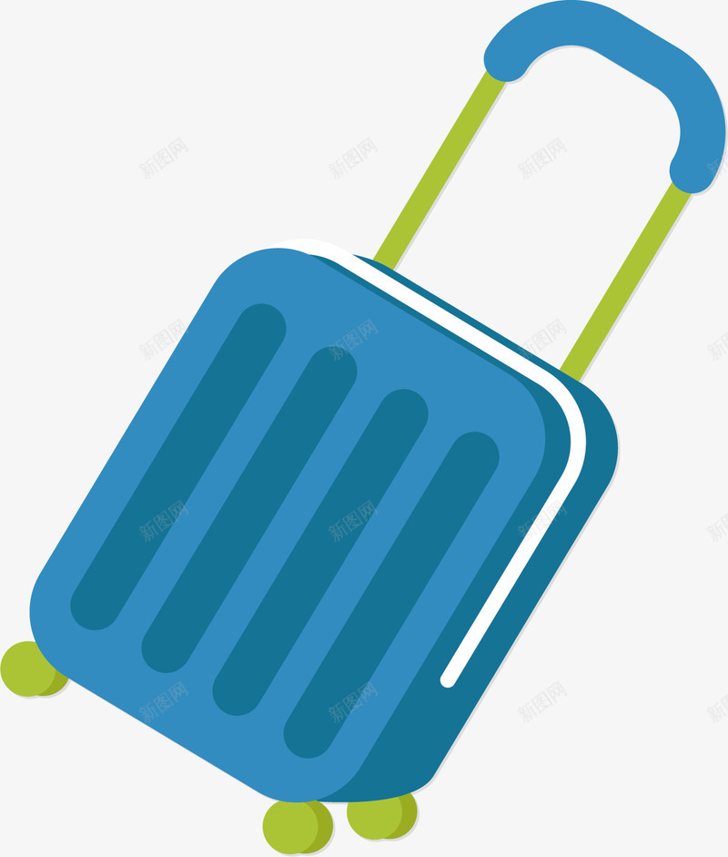 蓝色的行李箱矢量图ai免抠素材_新图网 https://ixintu.com 出差 拉杆 旅行 箱子 蓝色 行李箱 轮子 矢量图