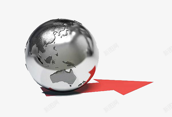 一颗金属球体png免抠素材_新图网 https://ixintu.com 一颗球 世界地图 提示 红色箭头 金属小球 金属球