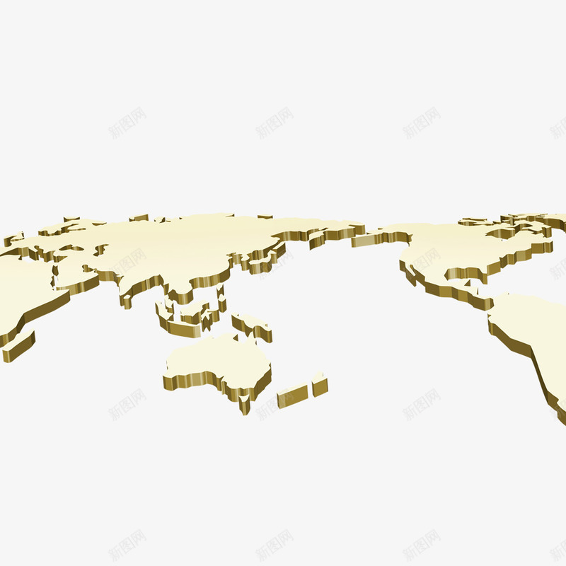 立体地图png免抠素材_新图网 https://ixintu.com 世界地图 地图 立体地图 金色地图