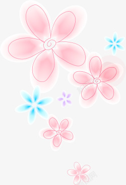 花纹蓝色漂浮带花朵漂浮高清图片