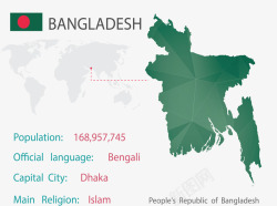 孟加拉国地图素材