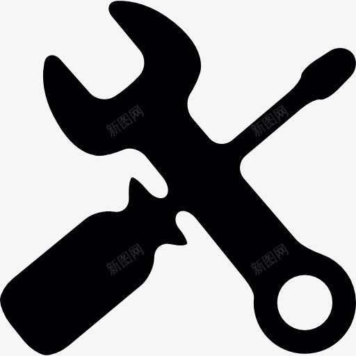 螺丝起子和扳手符号图标png_新图网 https://ixintu.com 修理 修理工具 工具和用具 扳手 机修 螺丝刀