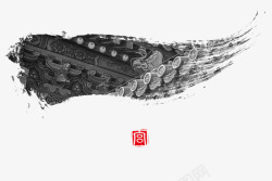 中国古屋水墨笔刷屋檐高清图片