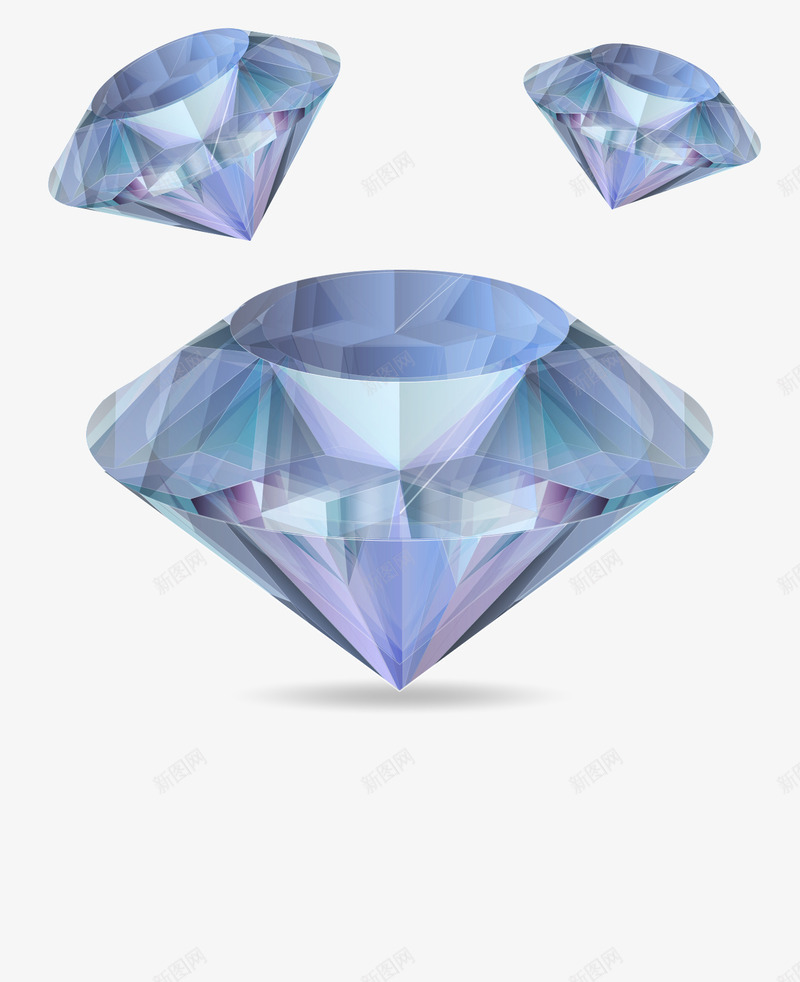 手绘三颗钻石png免抠素材_新图网 https://ixintu.com 三颗钻石 写实 完美切割 手绘 珠宝 璀璨 精美的钻石 钻石