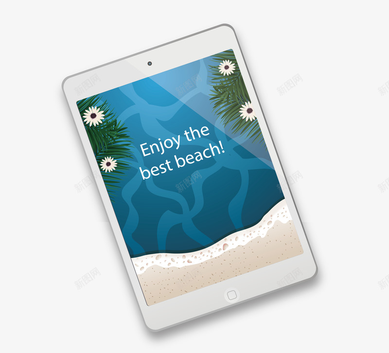 白色平板电脑png免抠素材_新图网 https://ixintu.com 享受沙滩 平板电脑 白色平板