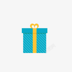 圣诞礼物免抠图素材蓝色条纹礼盒高清图片