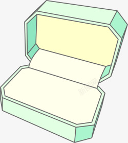 绿色立体婚礼首饰盒素材