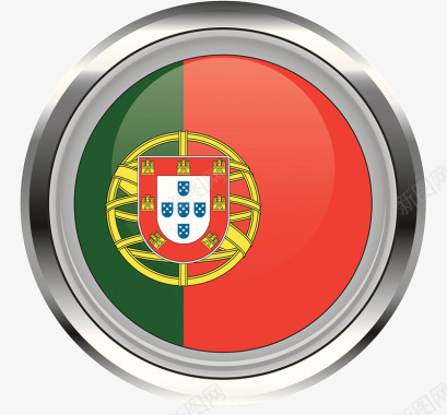 葡萄牙国旗金属圆形图标图标
