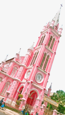 粉红教堂岘港粉红教堂高清图片