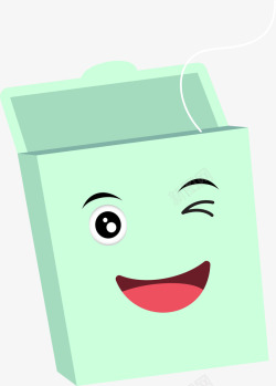 牙线盒绿色卡通可爱牙线盒高清图片