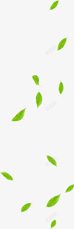 绿色手绘树叶创意素材