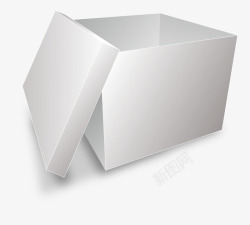 纸壳盒子盒子纸壳拟真白色打开高清图片
