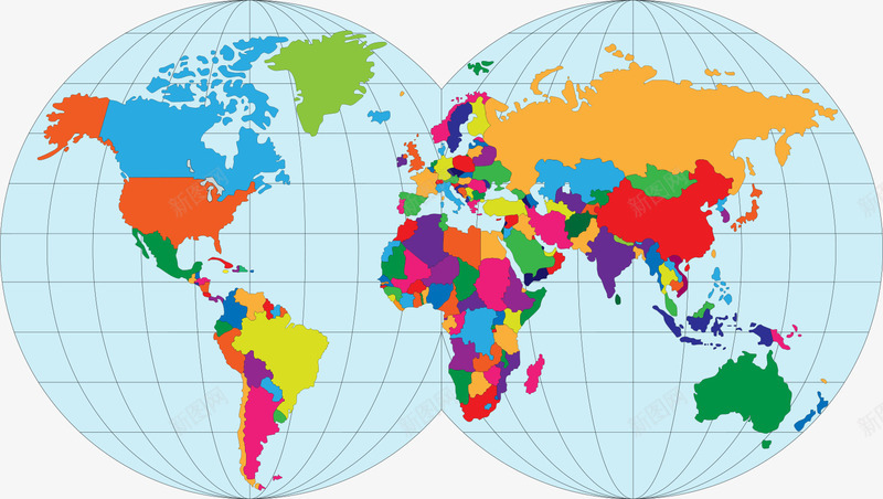 彩色世界地图png免抠素材_新图网 https://ixintu.com 世界地图 五彩 商务 地图 绚烂