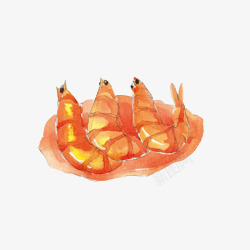 红烧菜红烧河虾手绘画片高清图片