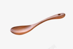 餐勺插图棕色光滑的木汤勺实物高清图片