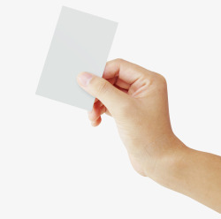 卡片白色正手拿纸高清图片