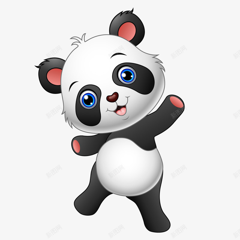 可爱微笑的熊猫矢量图ai免抠素材_新图网 https://ixintu.com 动物园 动物设计 卡通 图案 微笑 手绘 熊猫 熊猫人 熊猫涂鸦 熊猫眼 矢量图