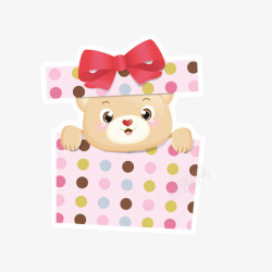 棕色盒子礼物盒里的小熊高清图片