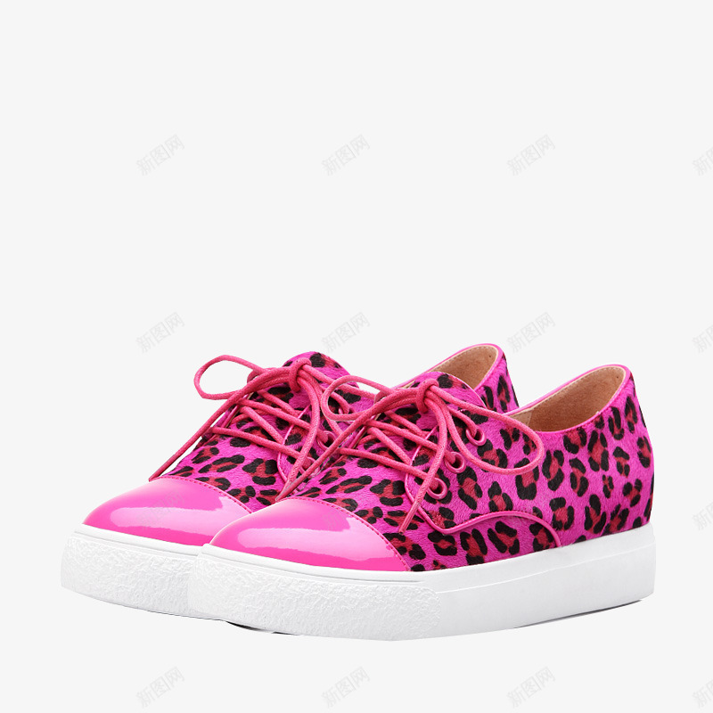 粉色豹纹鞋png免抠素材_新图网 https://ixintu.com 产品实物 休闲 深口 系带 豹纹 运动鞋