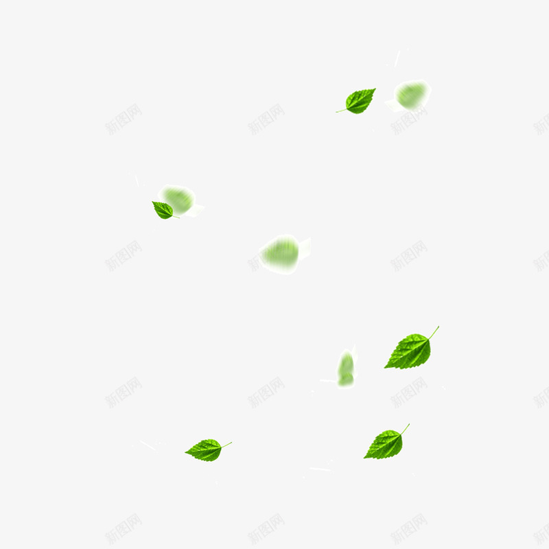 绿色树叶春天装饰图案psd免抠素材_新图网 https://ixintu.com 春天 树叶 绿色 装饰图案