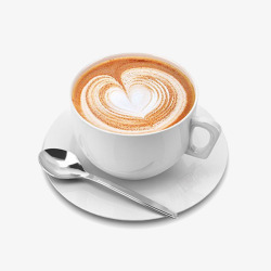 咖啡心形白色杯子心形咖啡高清图片