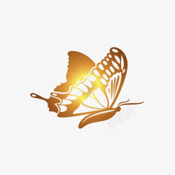 紫色梦幻logo金色的蝴蝶高清图片