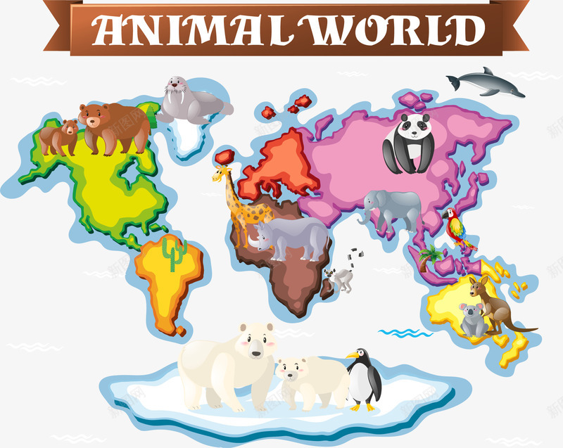 动物世界地图png免抠素材_新图网 https://ixintu.com 动物世界 动物园 动物地图 游园地图