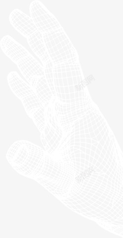 网格立体线条手掌科技透明高清图片