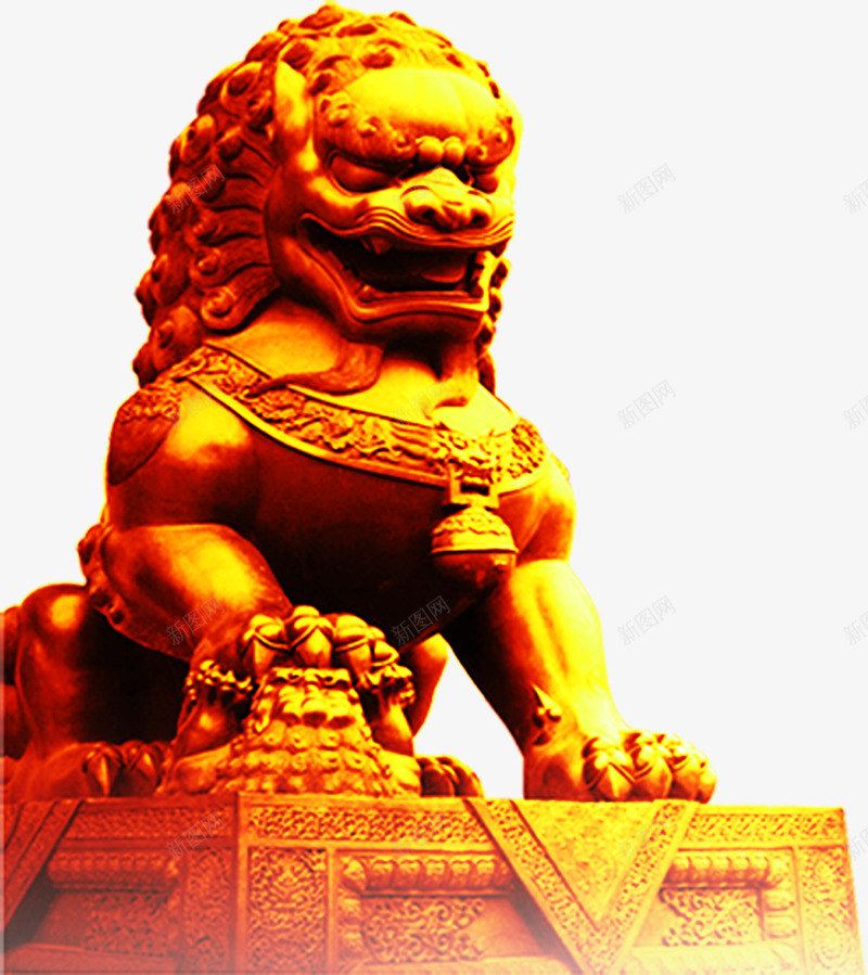 金色狮子雕塑国庆png免抠素材_新图网 https://ixintu.com 国庆 狮子 素材 金色 雕塑