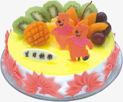 小熊维尼水果蛋糕素材