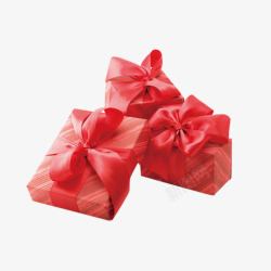 红色礼盒上的蝴蝶结素材