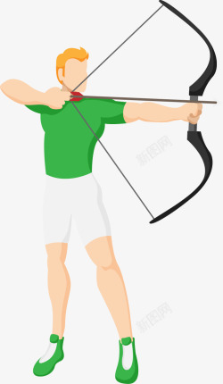 奥运会体育项目手绘射箭图标高清图片