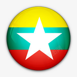 缅甸国旗缅甸对世界标志图标图标