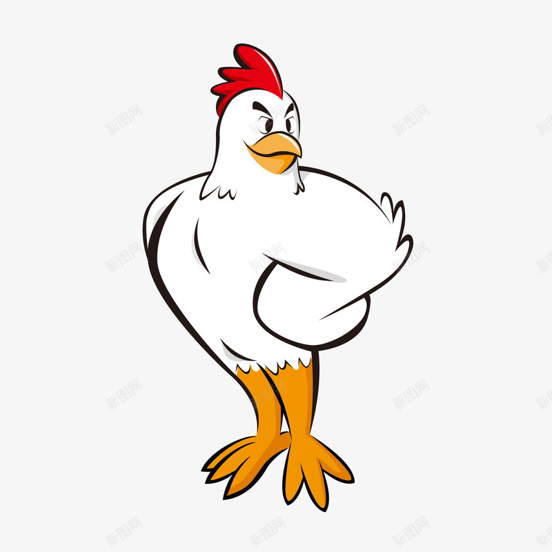 白色大公鸡图标png_新图网 https://ixintu.com 企业标识 肌肉 食品 鸡年