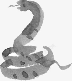 十二生肖水墨画蛇高清图片