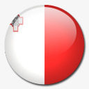马耳他国旗国圆形世界旗图标图标