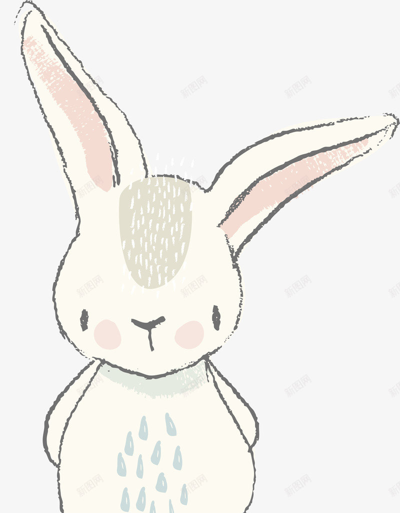 一只非常可爱的兔子png免抠素材_新图网 https://ixintu.com 中秋 动物 可爱 白色