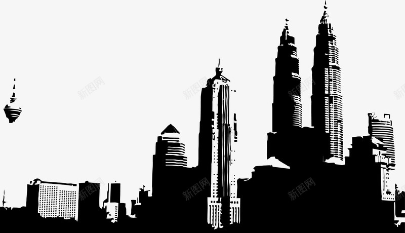 吉隆坡剪影png免抠素材_新图网 https://ixintu.com 吉隆坡 吉隆坡剪影 城市剪影 城市地标 马来西亚首都