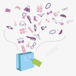 商品海报背景紫色商品百货高清图片