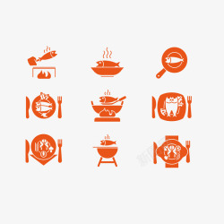 烧烤餐具烧烤烤鱼图标矢量图高清图片