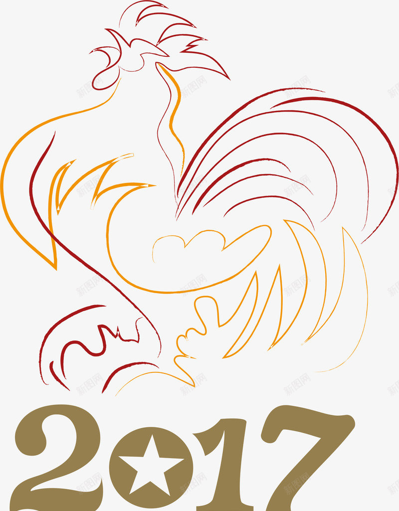 鸡年新年图标png_新图网 https://ixintu.com 2017春节logo 2017艺术字 金鸡2017