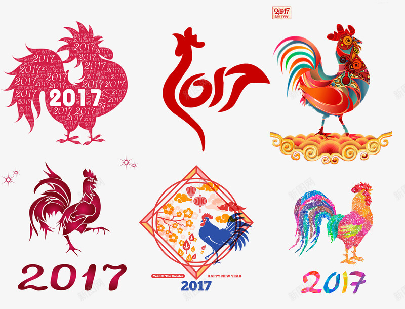 鸡年图标png_新图网 https://ixintu.com 2017年 新年 鸡 鸡logo