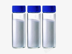 实验玻璃瓶蓝盖瓶子里白色粉末高清图片