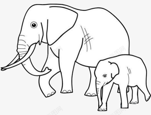 胖大象和瘦大象图标图标