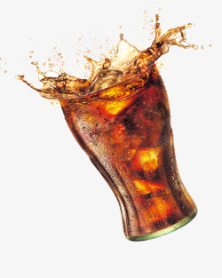 玻璃飞溅飞溅的杯装可乐高清图片