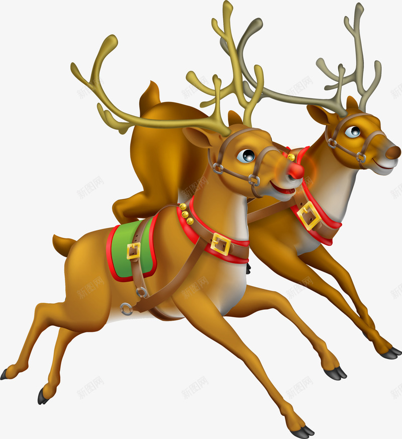 黄色卡通圣诞节驯鹿png免抠素材_新图网 https://ixintu.com Christmas Merry 圣诞快乐 圣诞节 奔跑麋鹿 麋鹿 黄色驯鹿